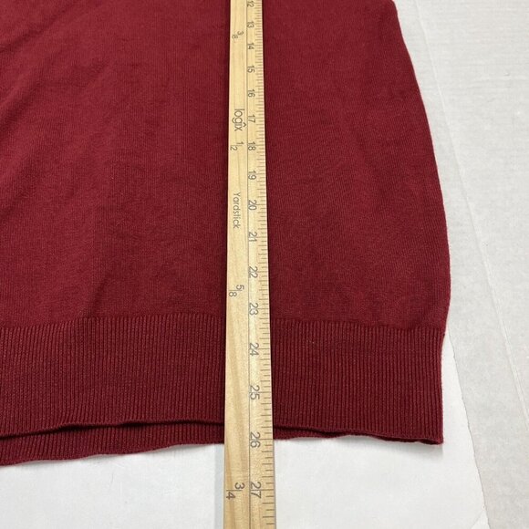 Nautica Sweater Mens M 1/4 Zip Burgundy Pullover Mock Neck Classic Preppy Casual - Picture 3 of 8